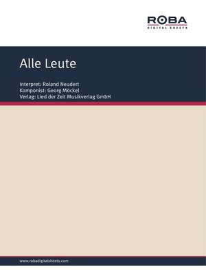 cover image of Alle Leute